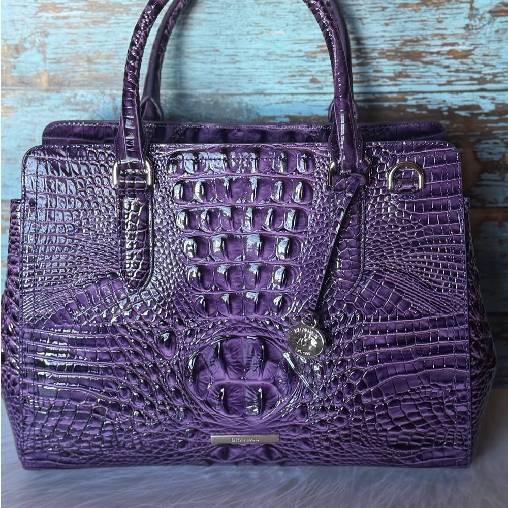 BRAHMIN SMALL FINLEY HEROIC PURPLE NWT GREAT EYE PLACEMENT - Picture 8 of 10